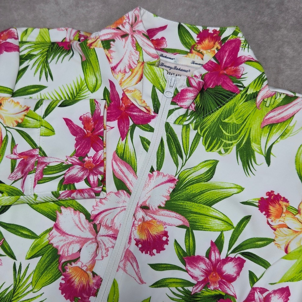 Tommy Bahama Active Womens XS Tropical Orchid 1/4 Zip pullover 3/4 sleeve NWOT